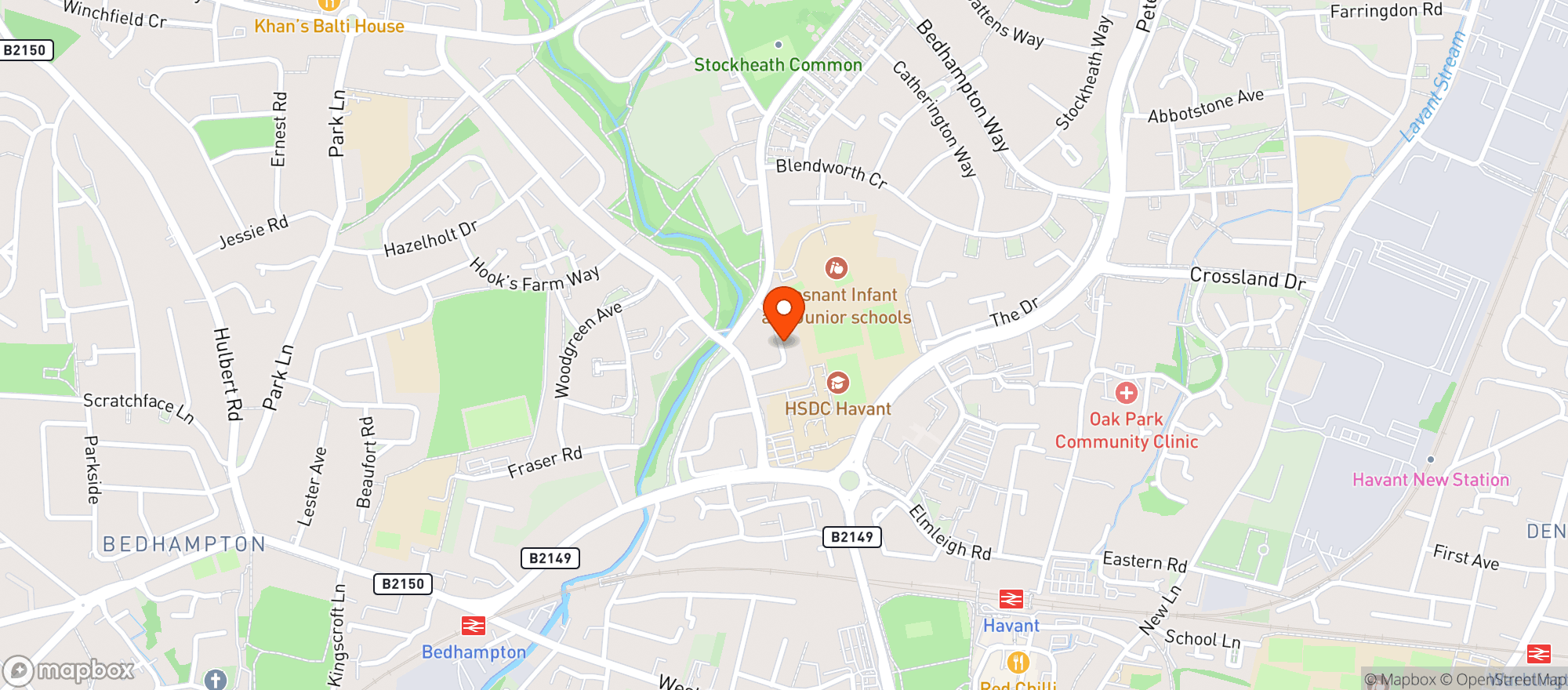 Map showing Havant Hockey Club