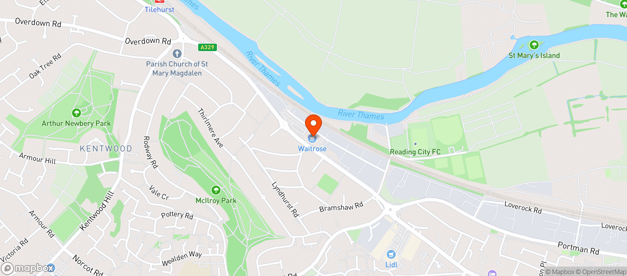 Map showing Waitrose Reading