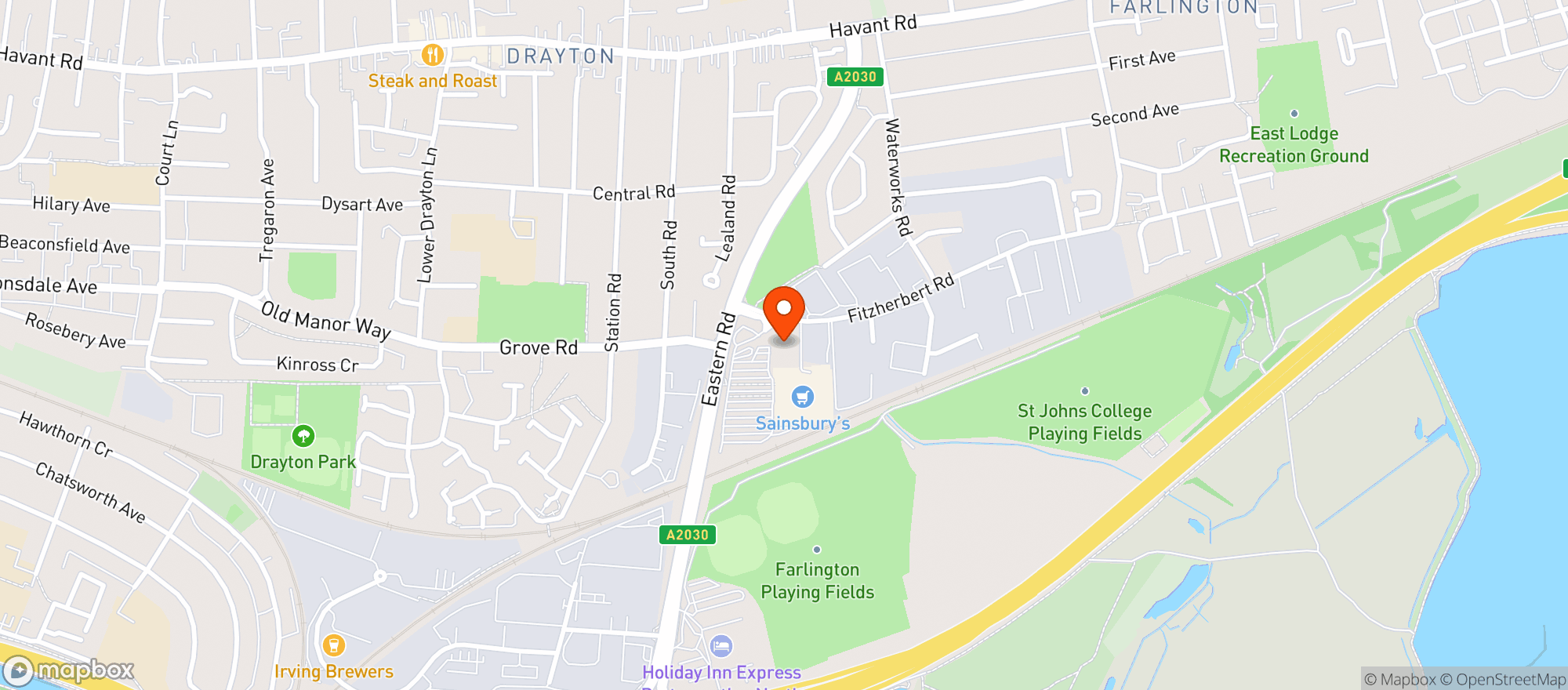Map showing Sainsburys Farlington