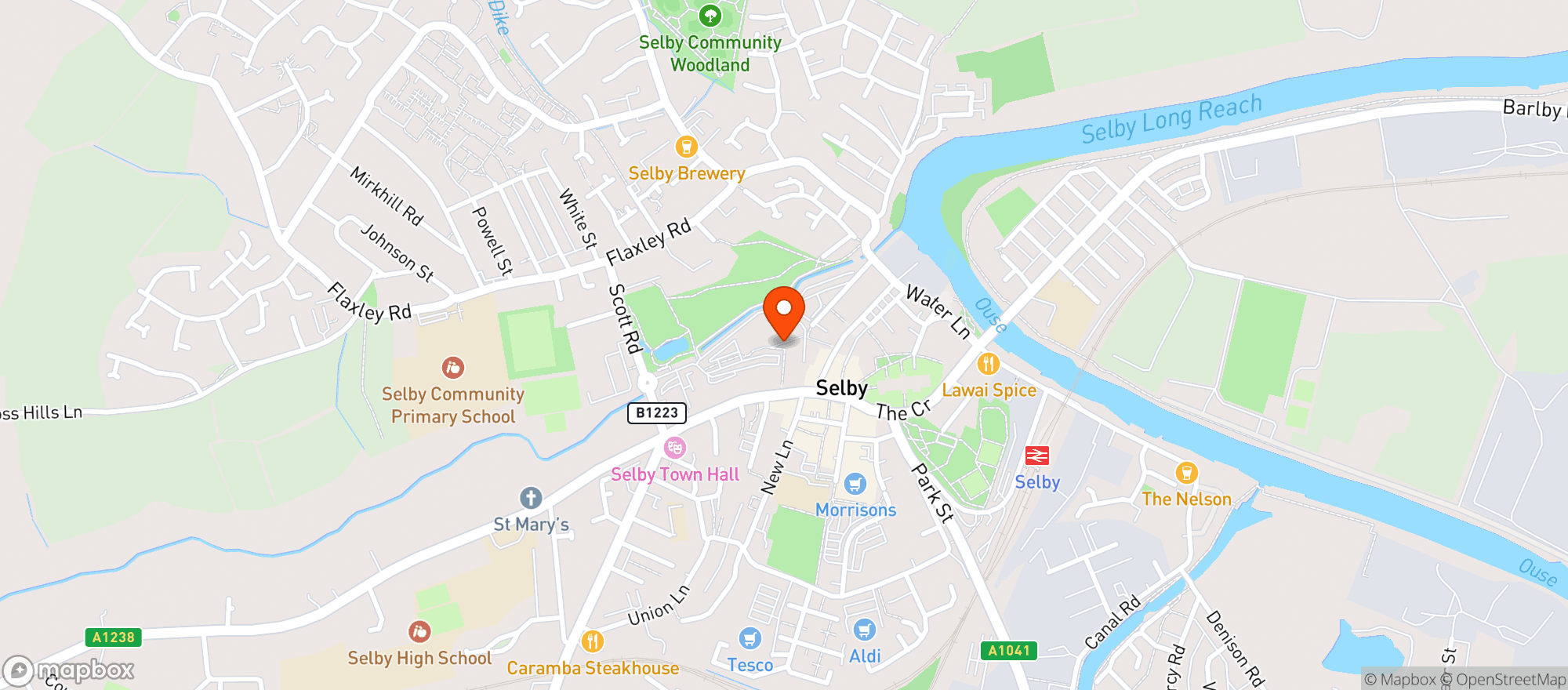 Map showing Sainsburys Selby