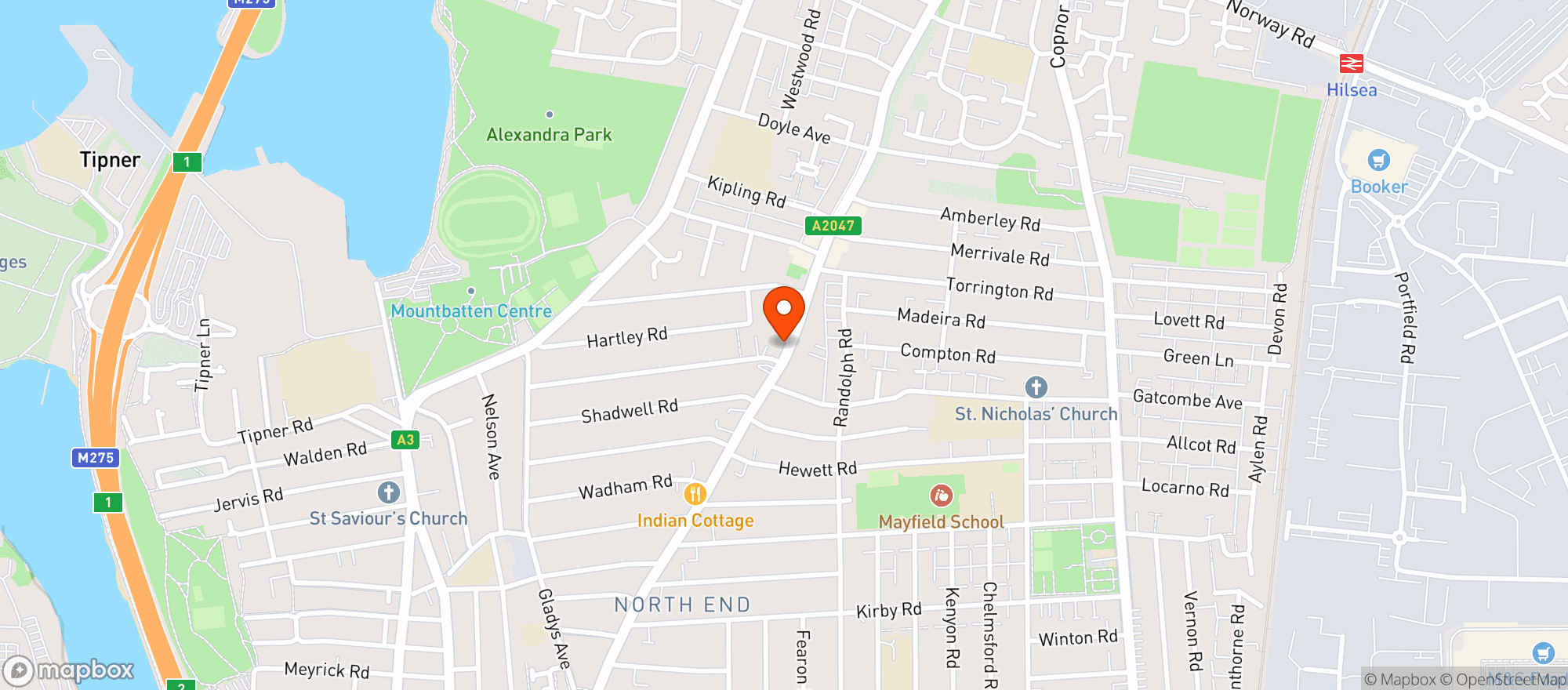 Map showing Red Lion Hotel