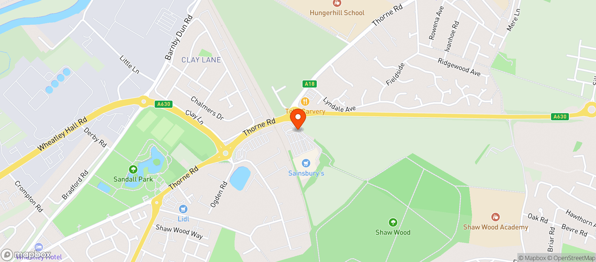 Map showing Sainsburys Edenthorpe