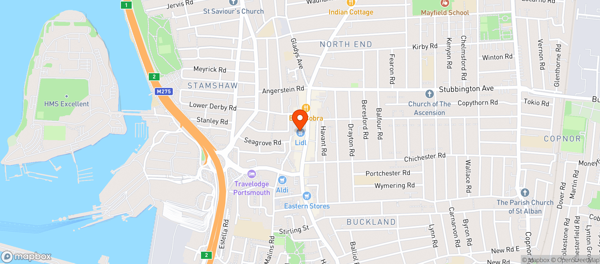 Map showing Lidl