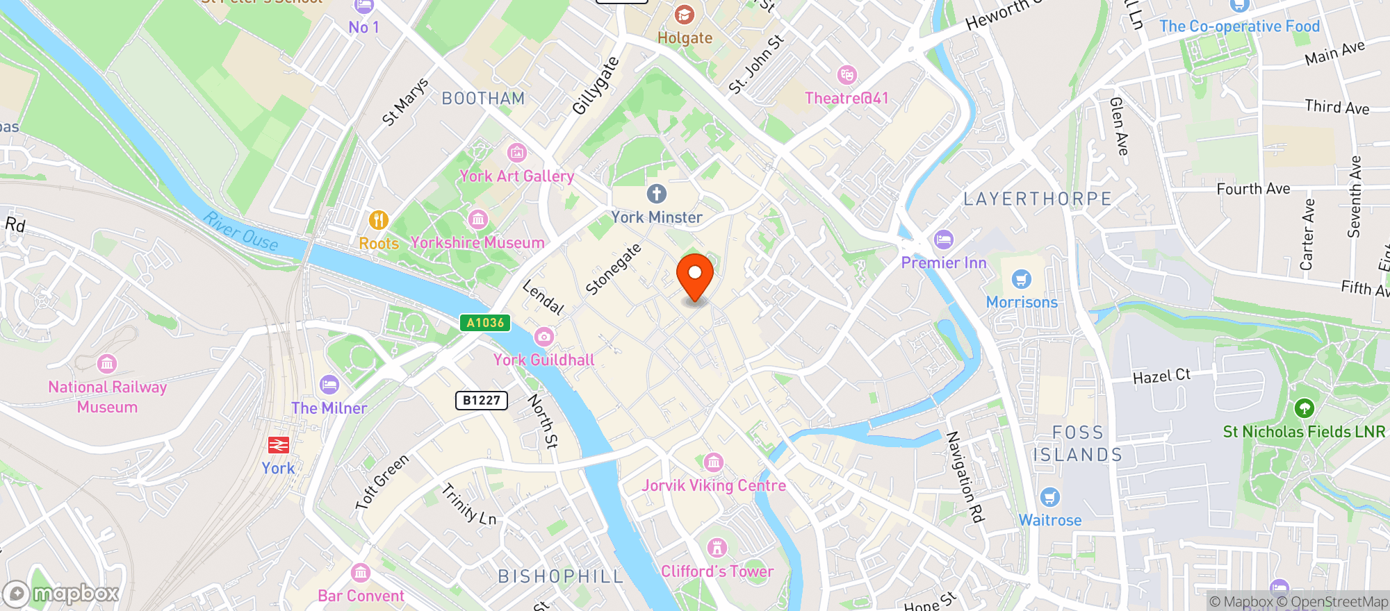 Map showing Golden Lion (york)