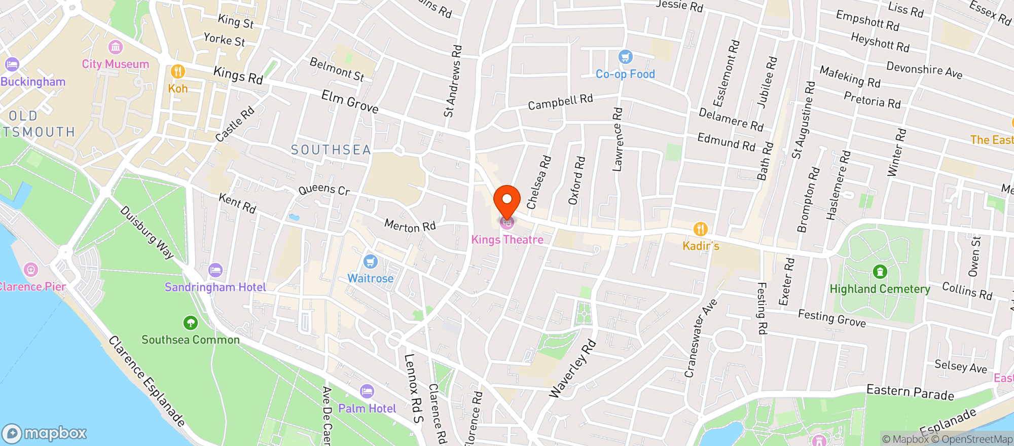 Map showing O'neill's Southsea