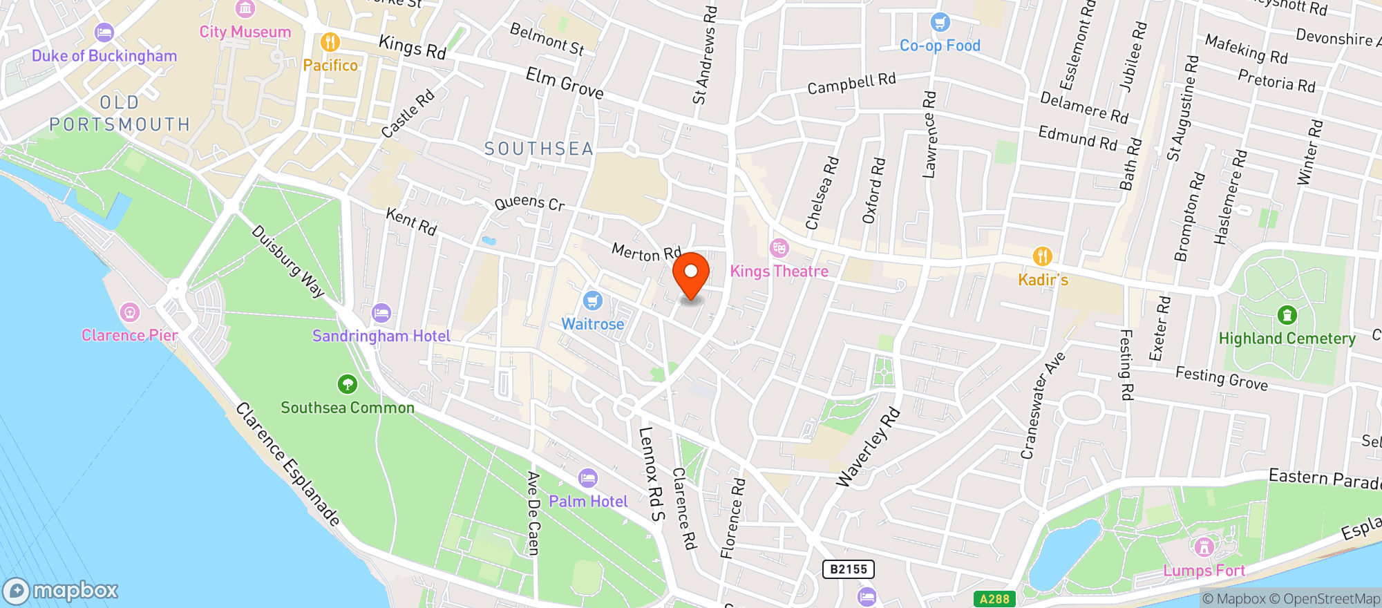 Map showing Southsea Local