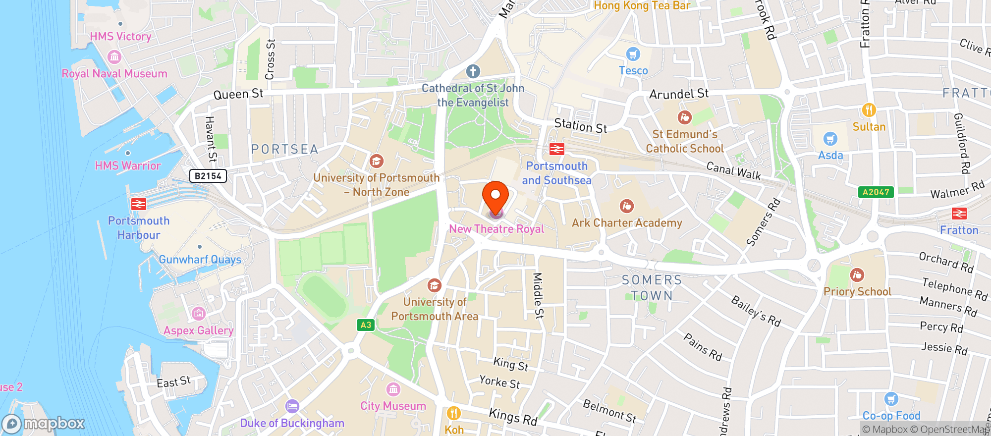 Map showing Brewhouse & Kitchen - Portsmouth