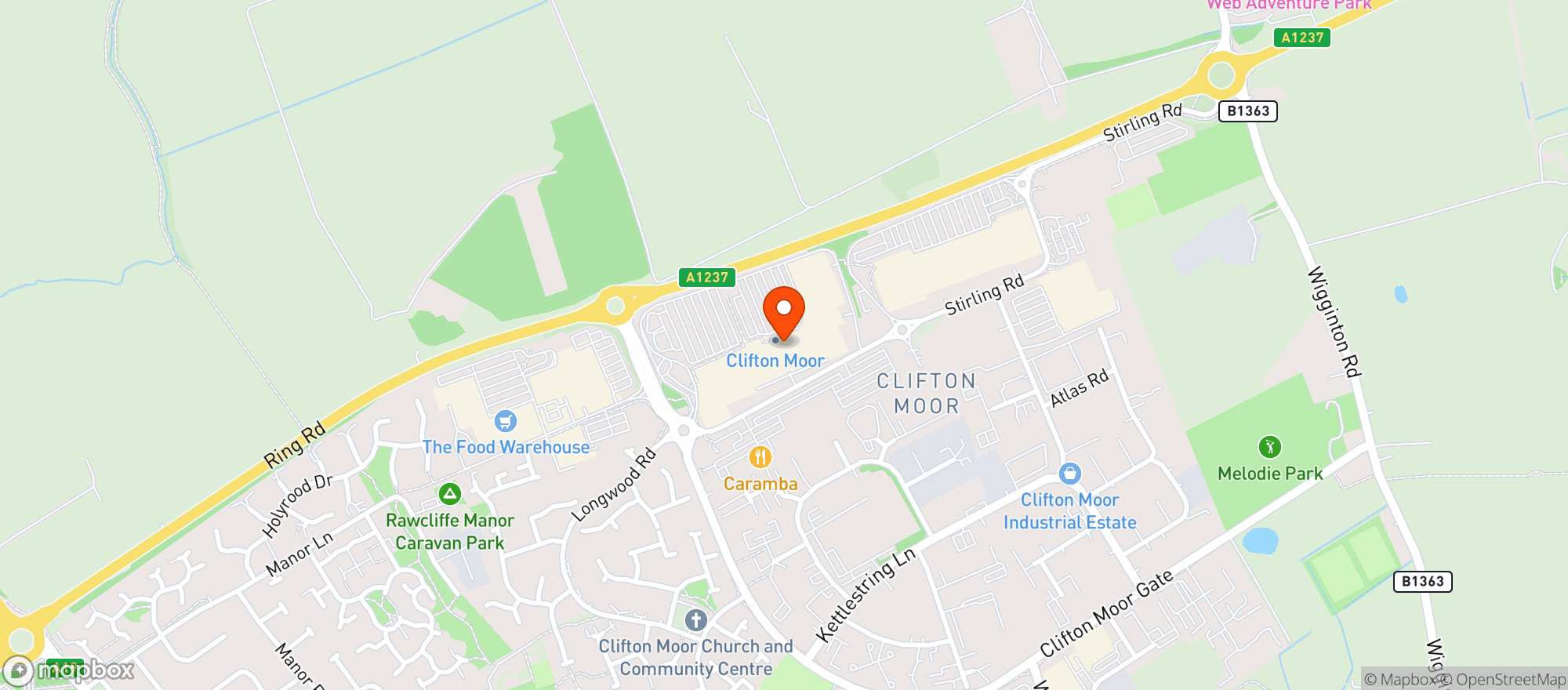 Map showing Tesco Extra York