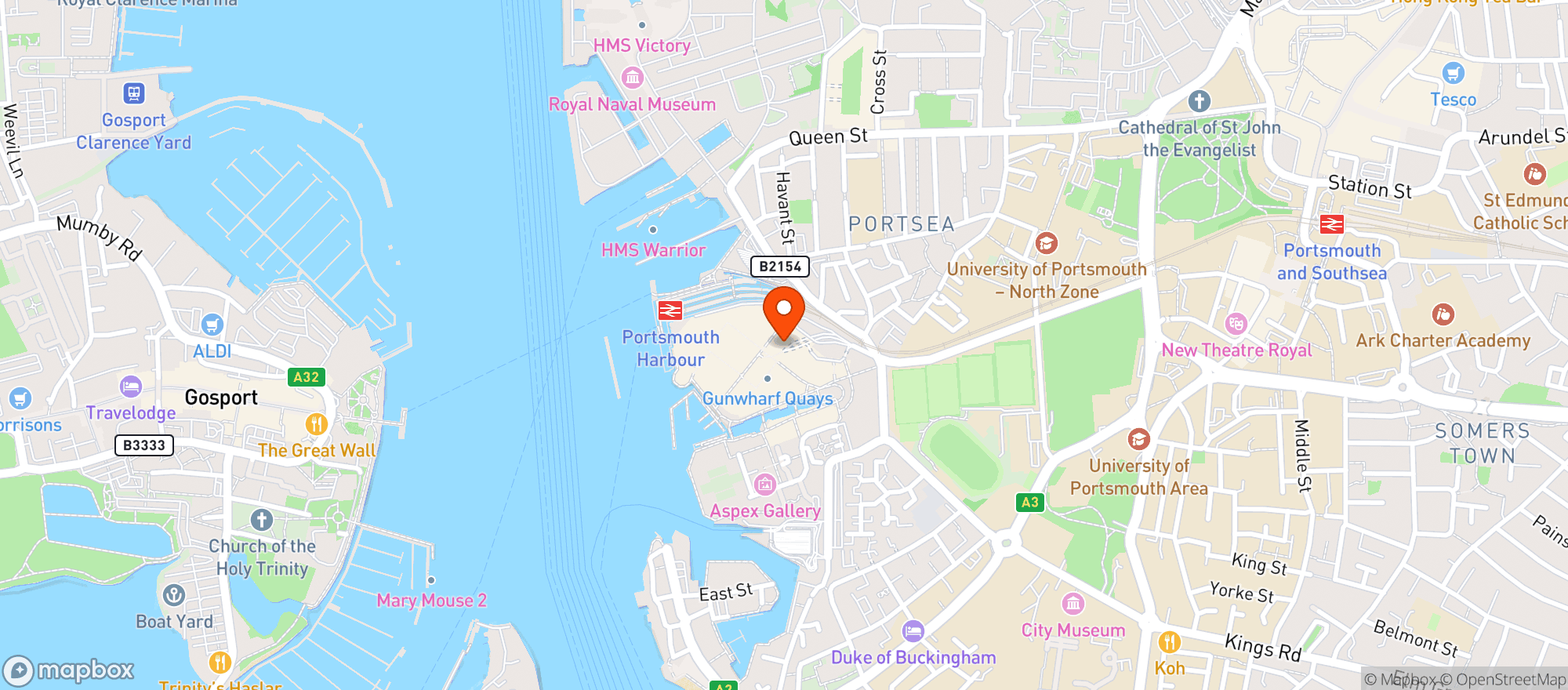 Map showing Alchemist Gunwharf Quays
