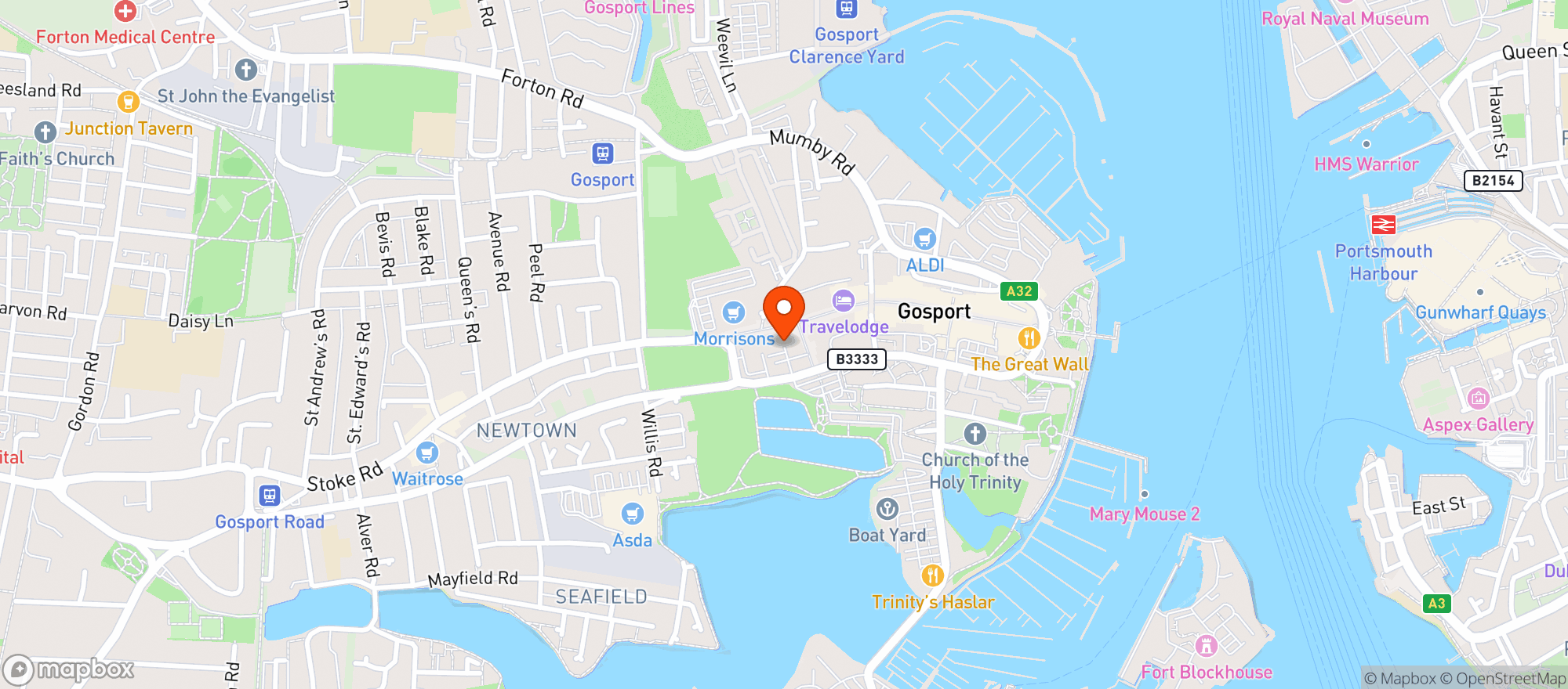 Map showing M&s