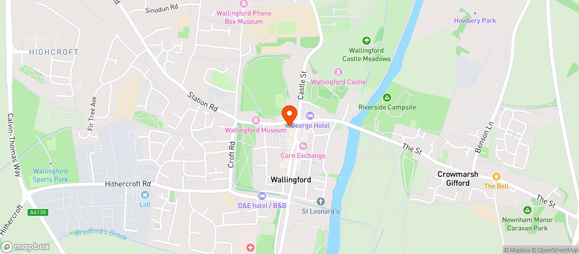 Map showing Waitrose Wallingford