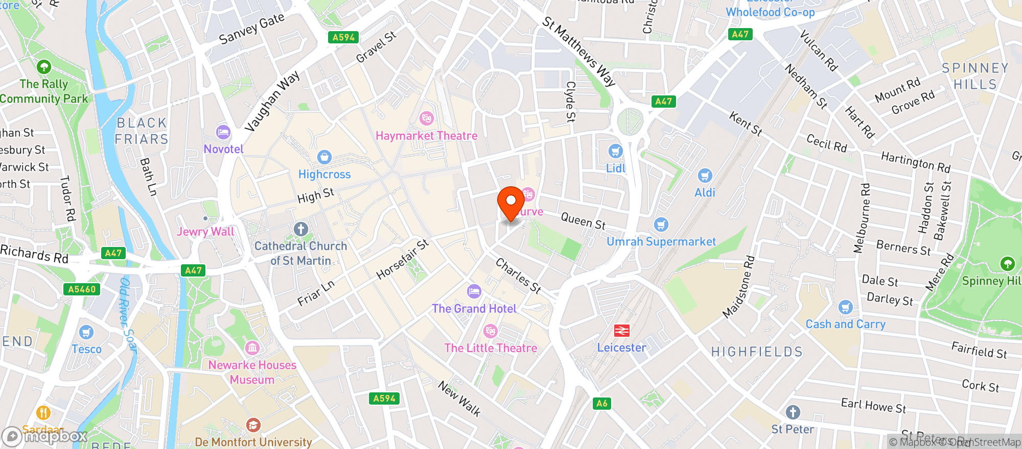 Map showing The Real Ale Classroom