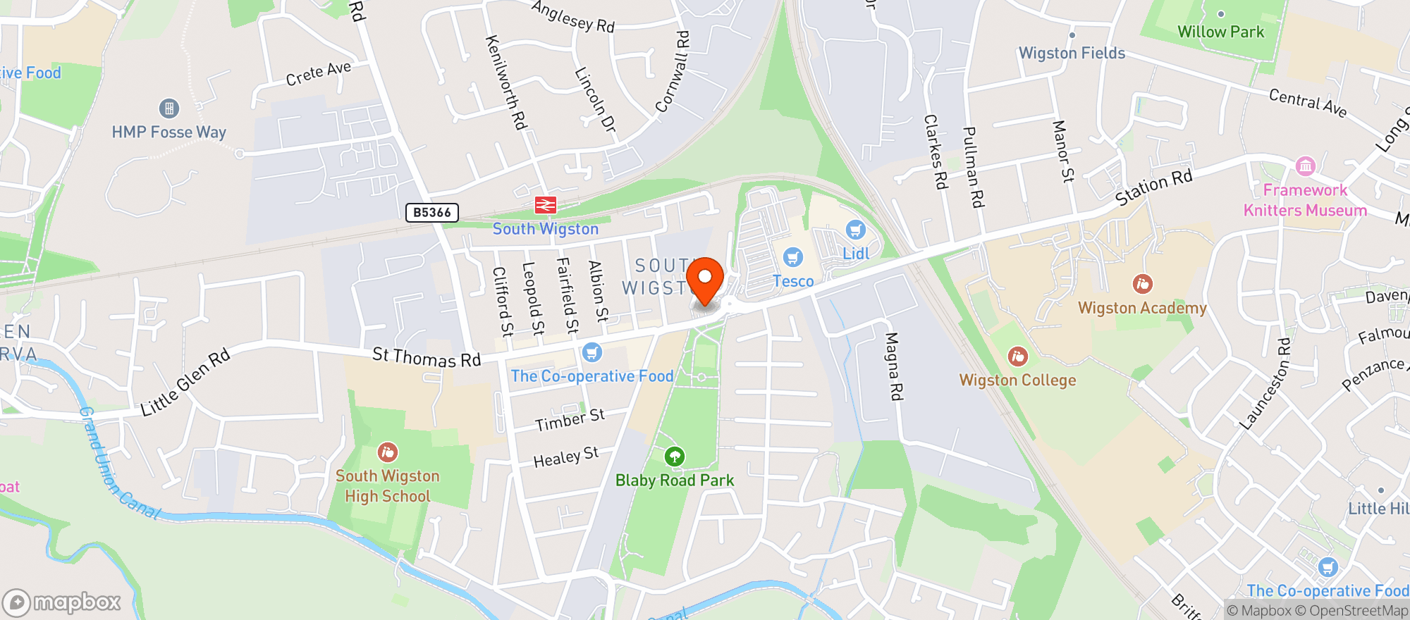 Map showing Tesco