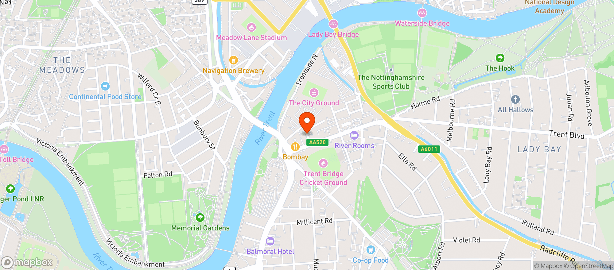 Map showing Waterside Bar And Kitchen