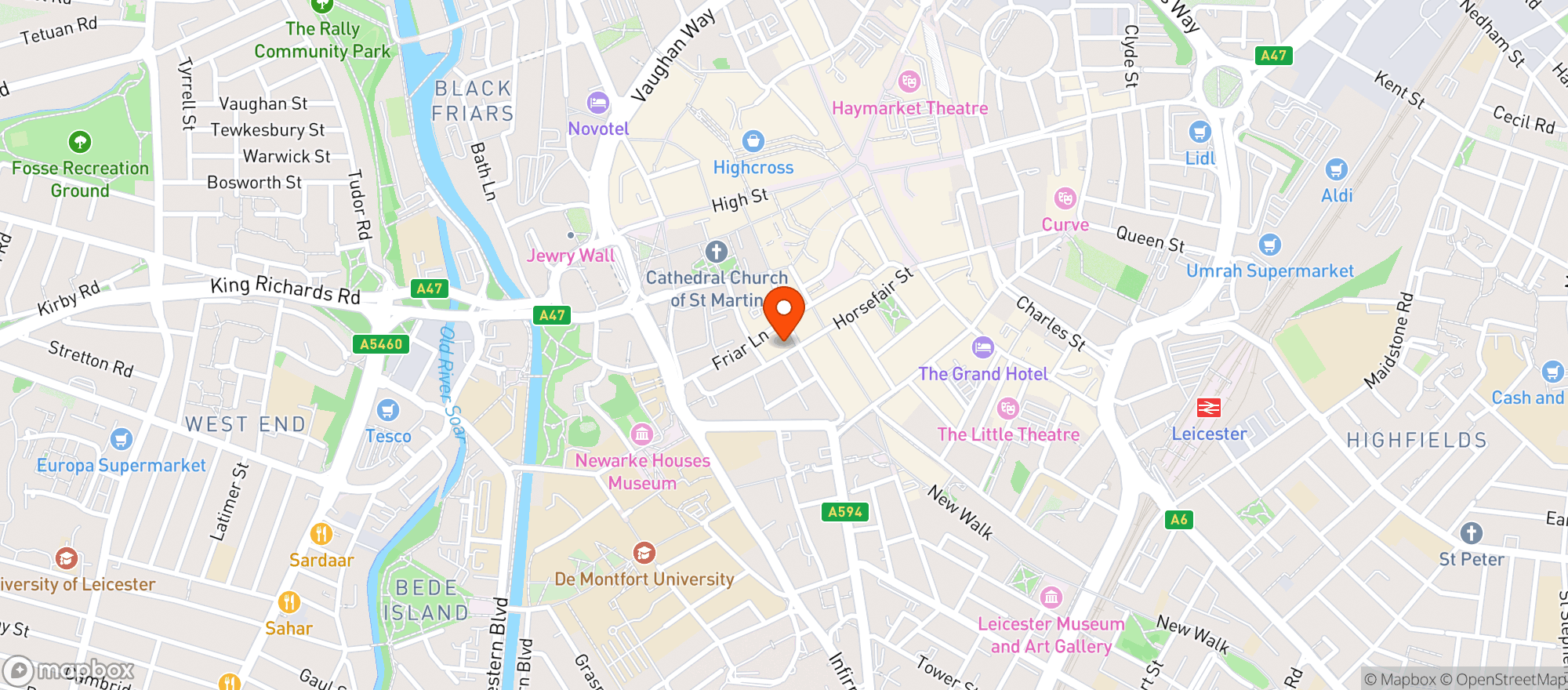Map showing Blue Boar