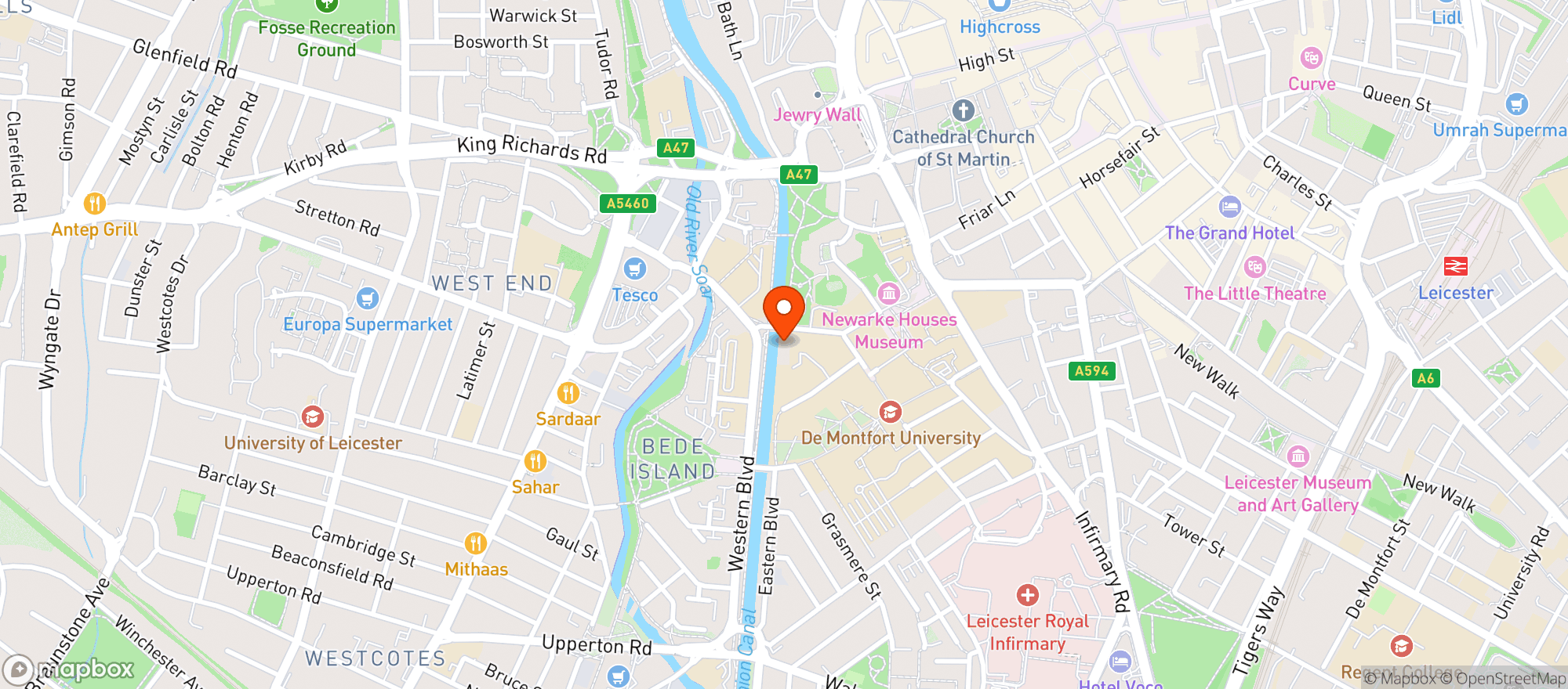 Map showing The Soar Point