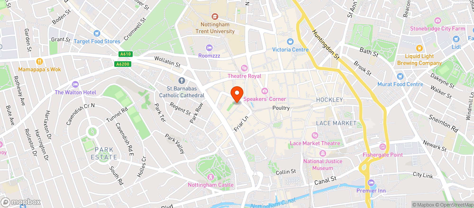 Map showing Bell Inn (nottingham)