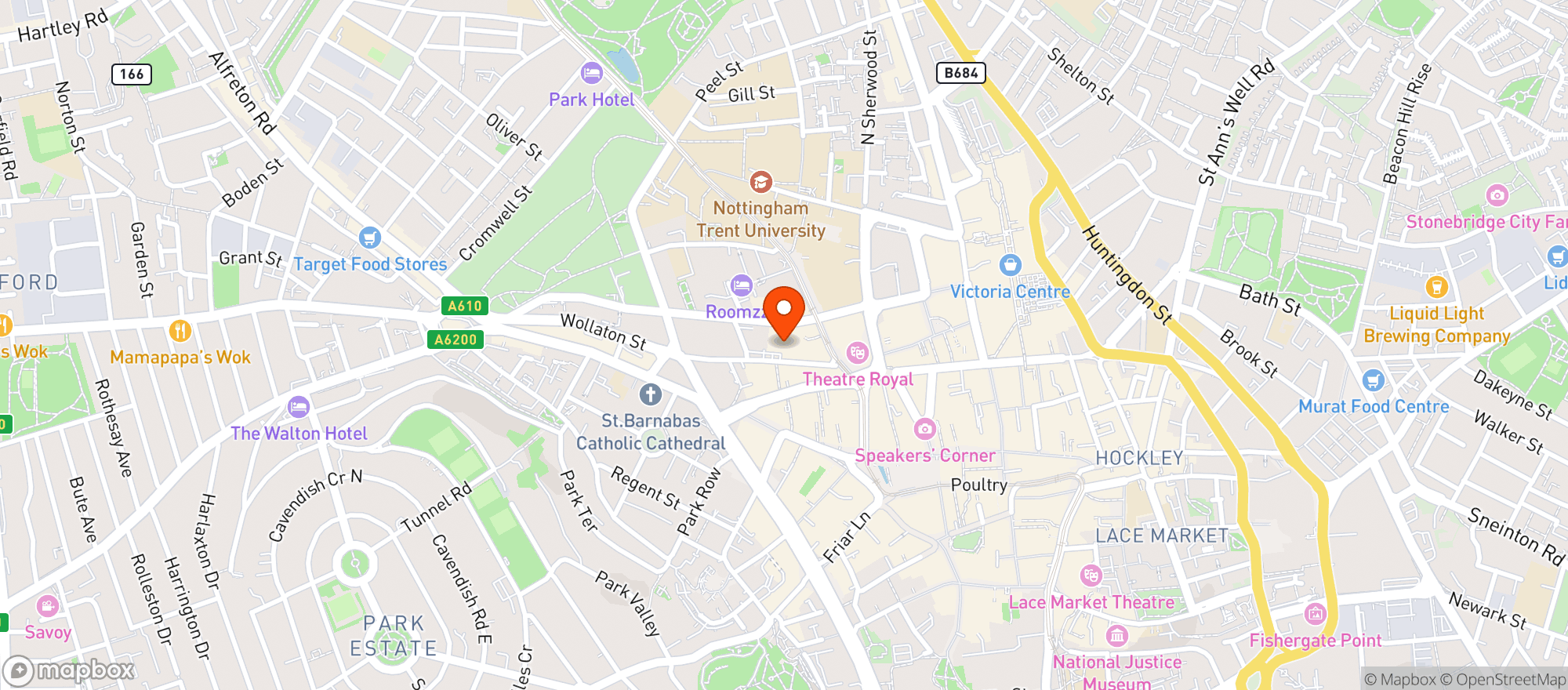 Map showing Crowne Plaza Nottingham By Ihg