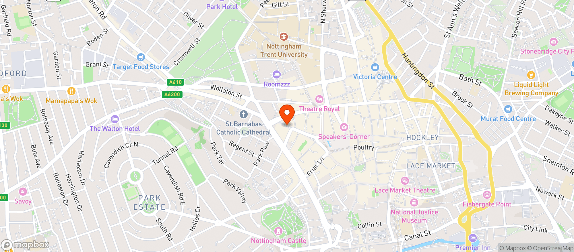 Map showing Fat Cat Cafe Bar