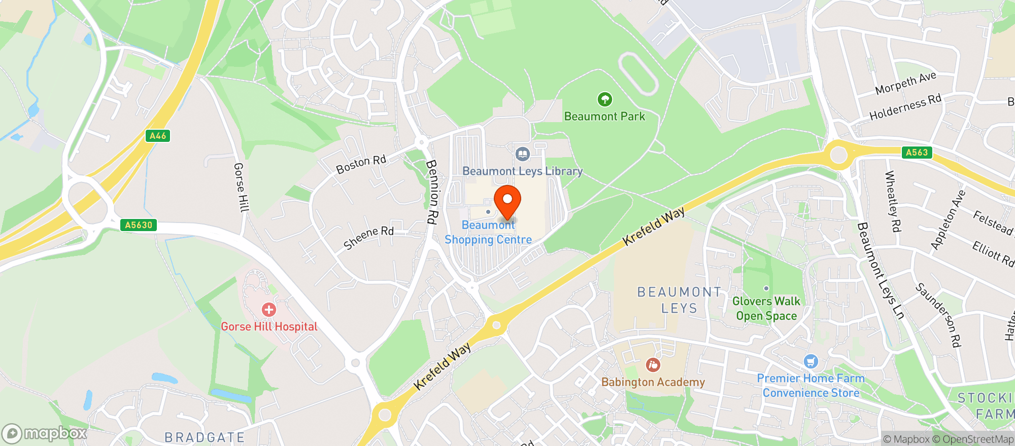Map showing Tesco