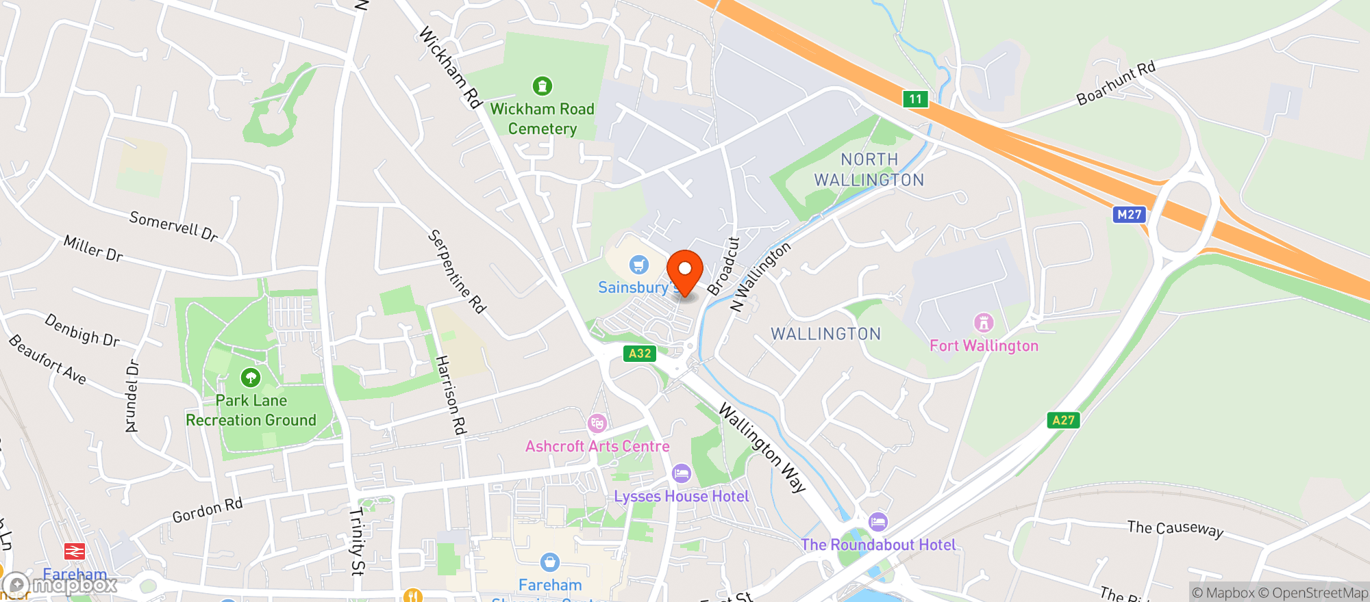 Map showing Sainsburys Broadcut