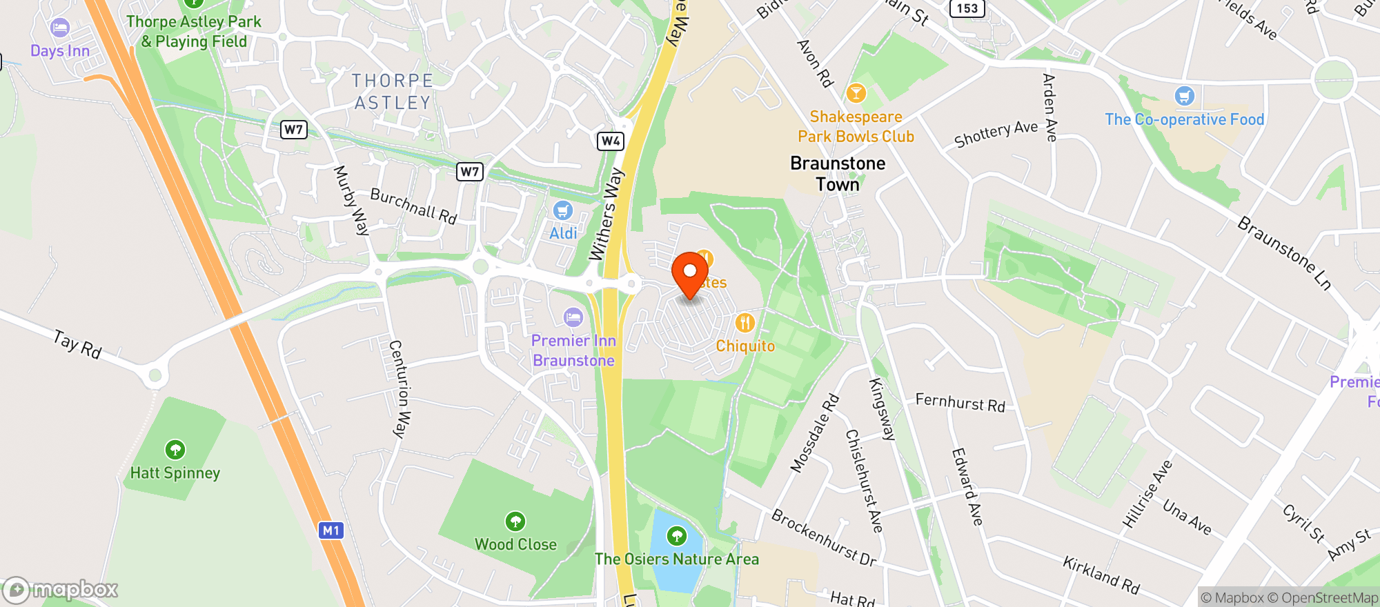 Map showing Harvester - Meridian Park
