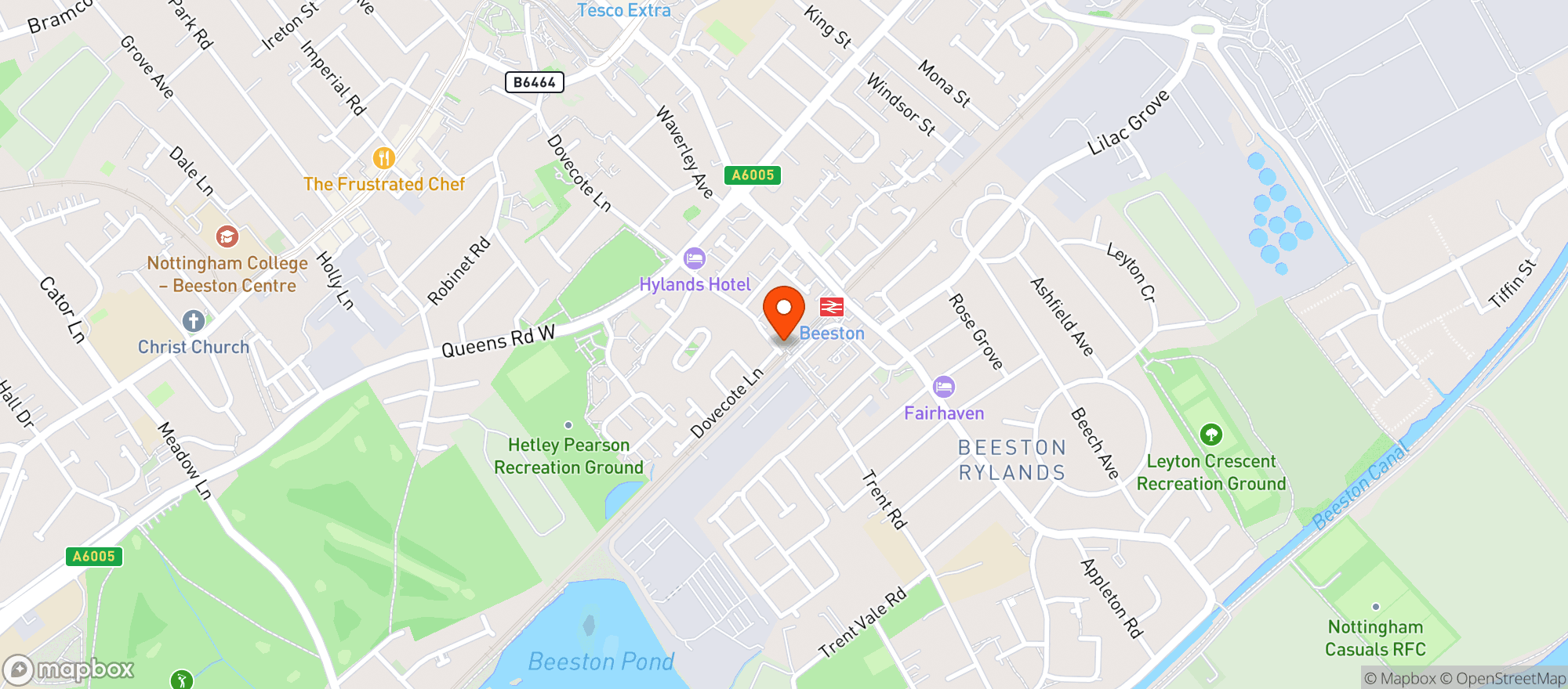 Map showing The Victoria Hotel