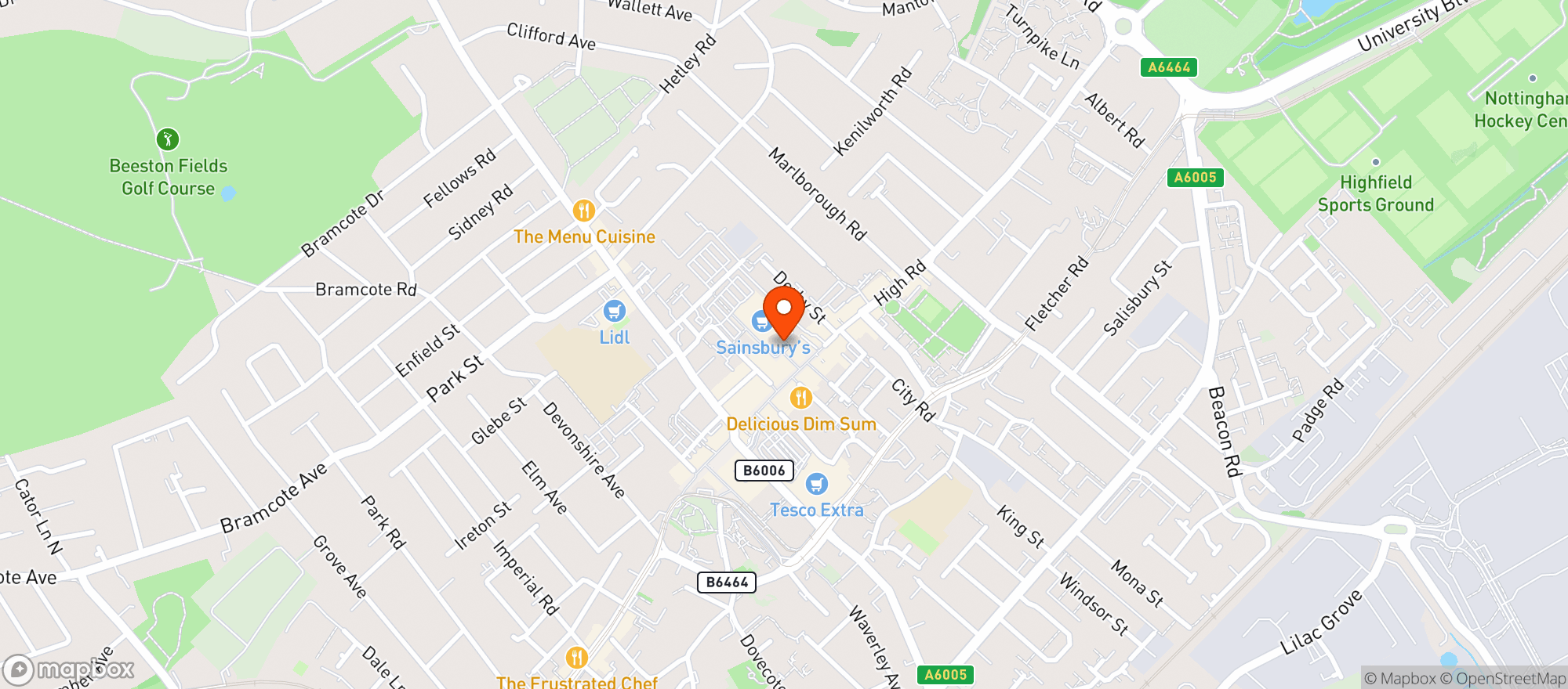 Map showing Sainsburys Beeston