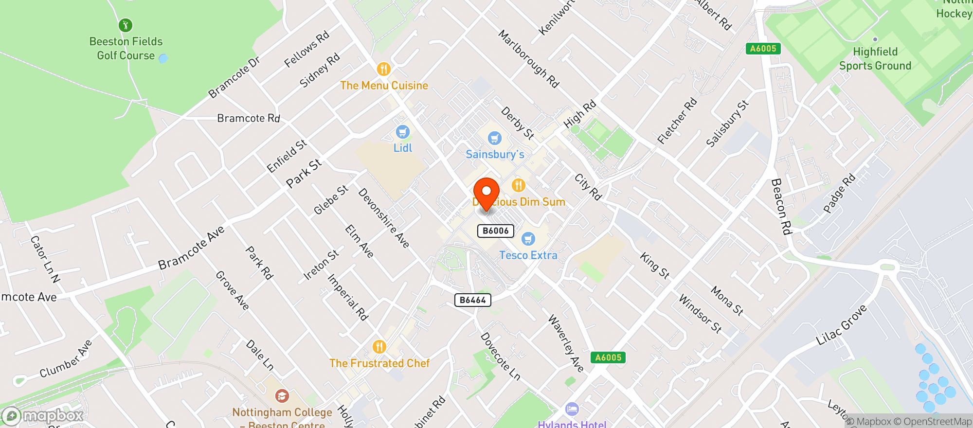 Map showing Tesco