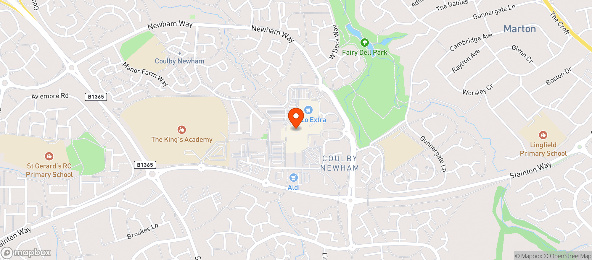 Map showing Tesco