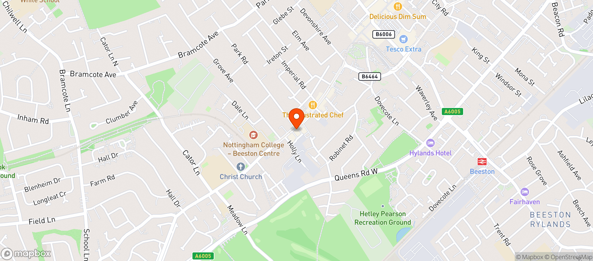 Map showing The Chequer's Inn