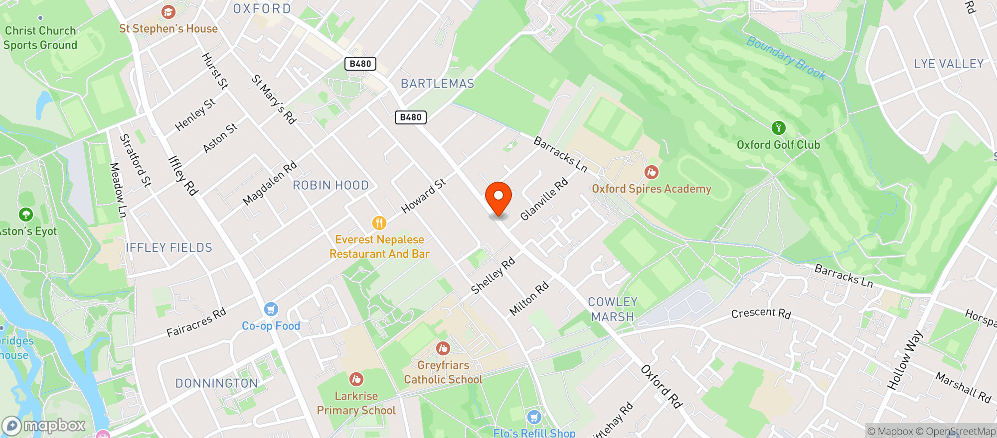 Map showing Majestic Oxford