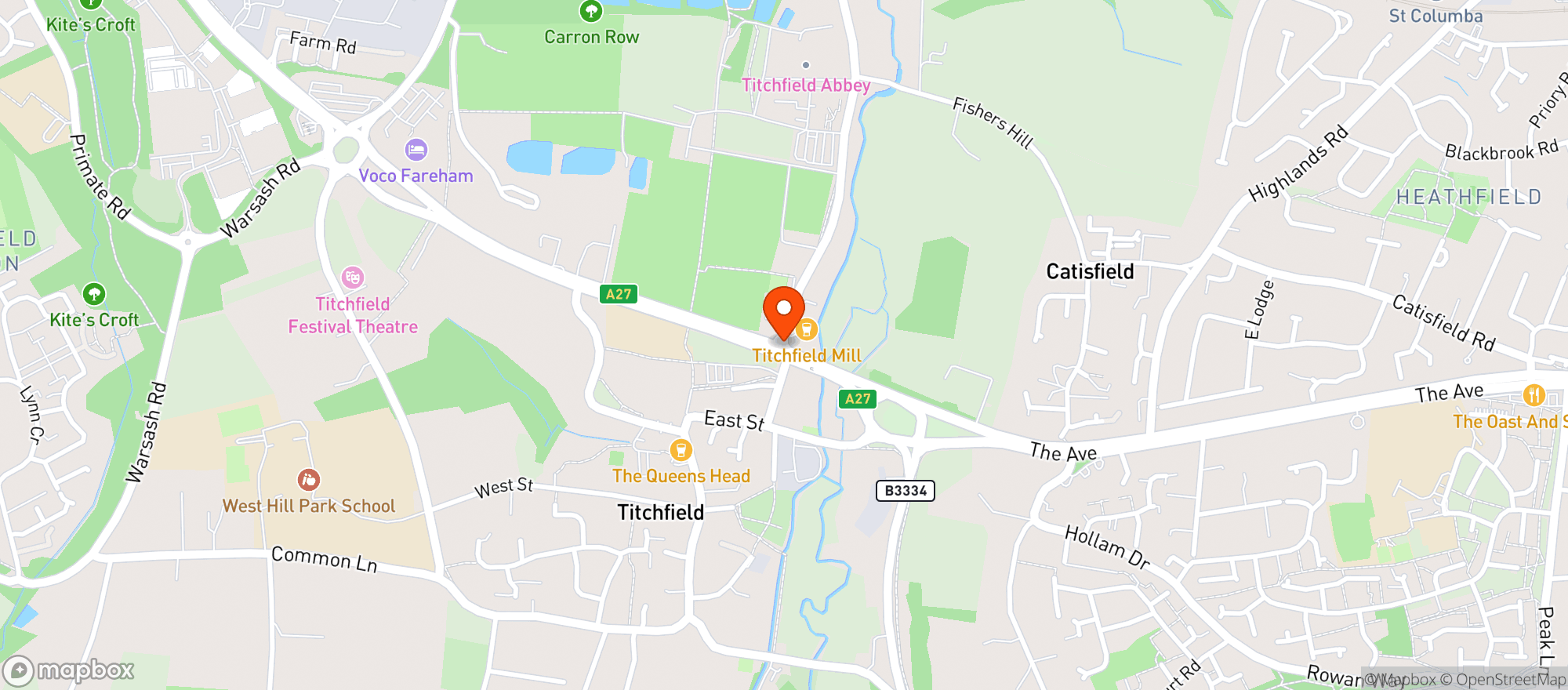 Map showing The Titchfield Mill