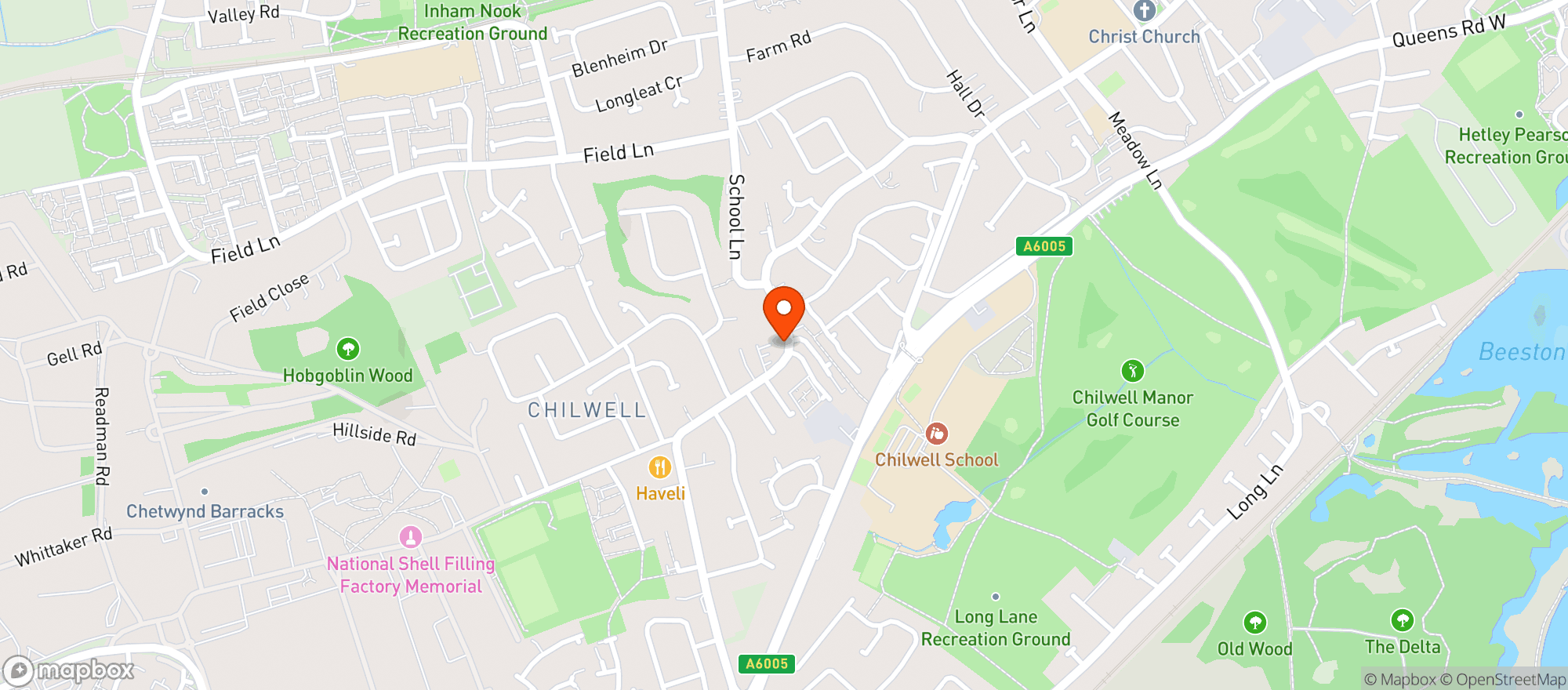 Map showing Cadland