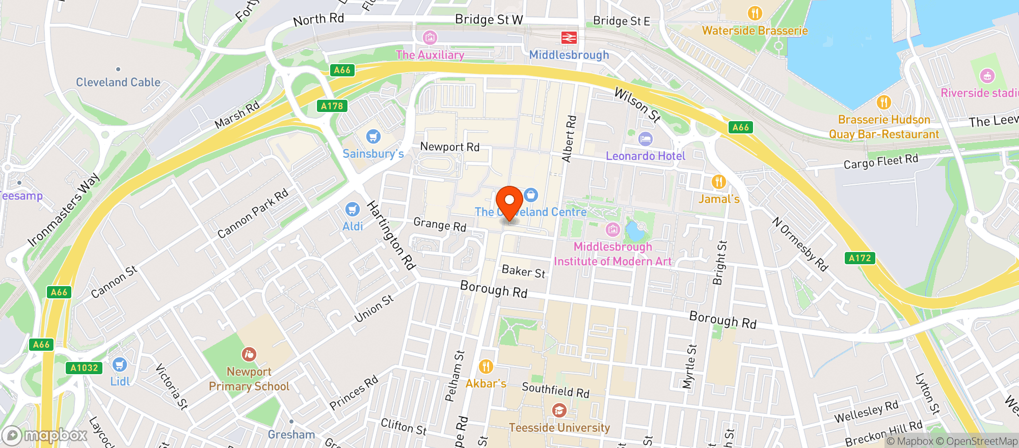 Map showing M&s