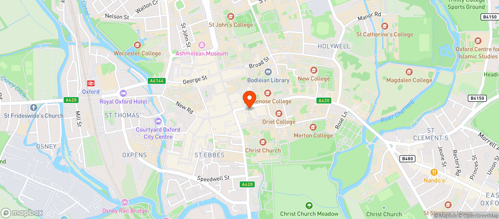 Map showing All Bar One Oxford