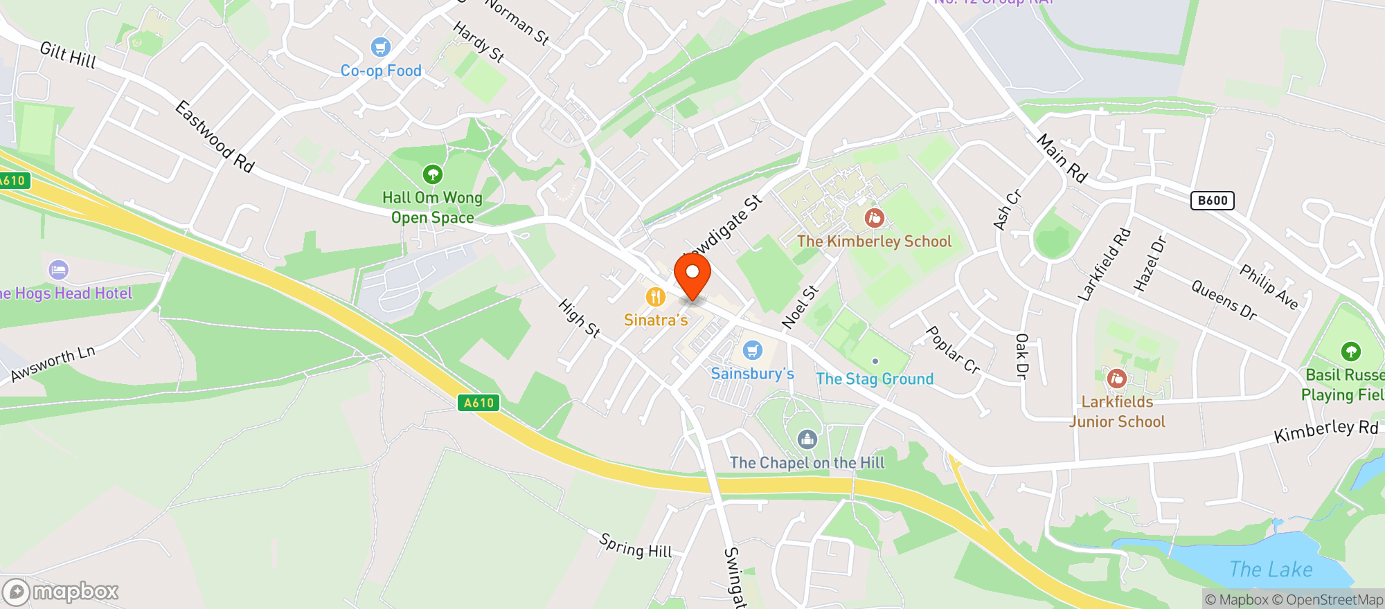 Map showing Sainsburys Kimberley
