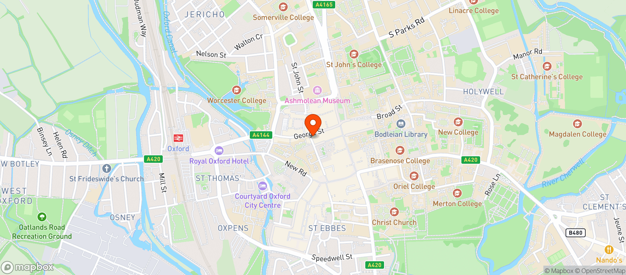 Map showing O'neill's Oxford