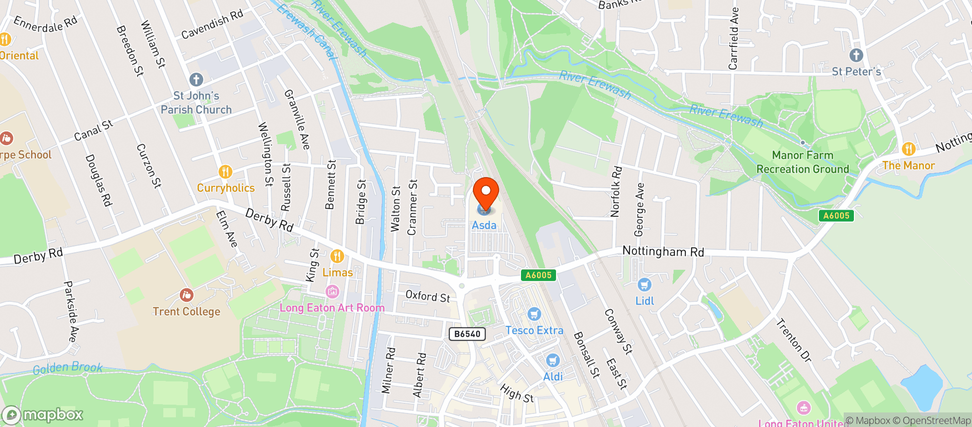 Map showing Asda