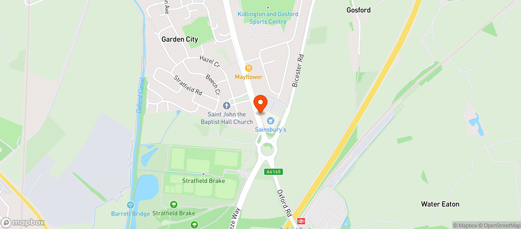 Map showing Sainsburys Kidlington