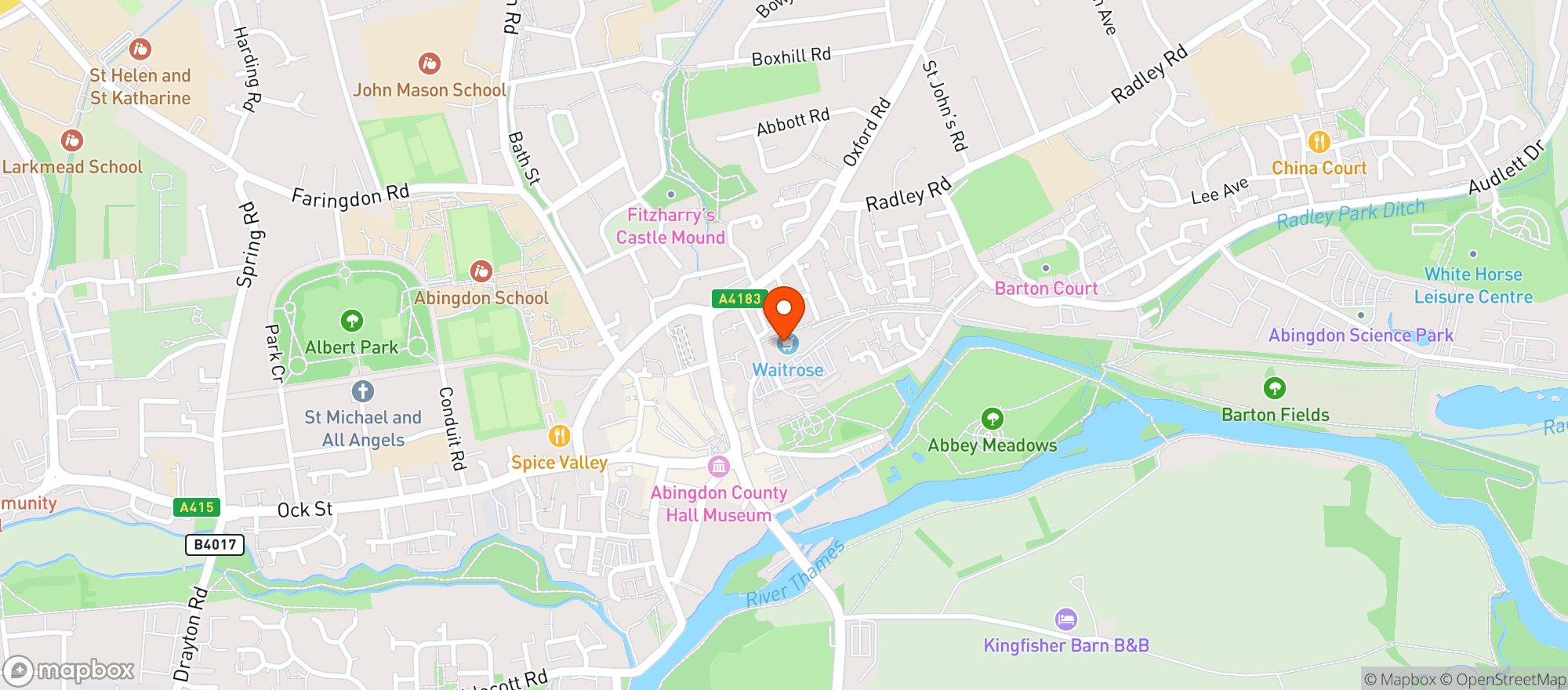Map showing Waitrose Abingdon