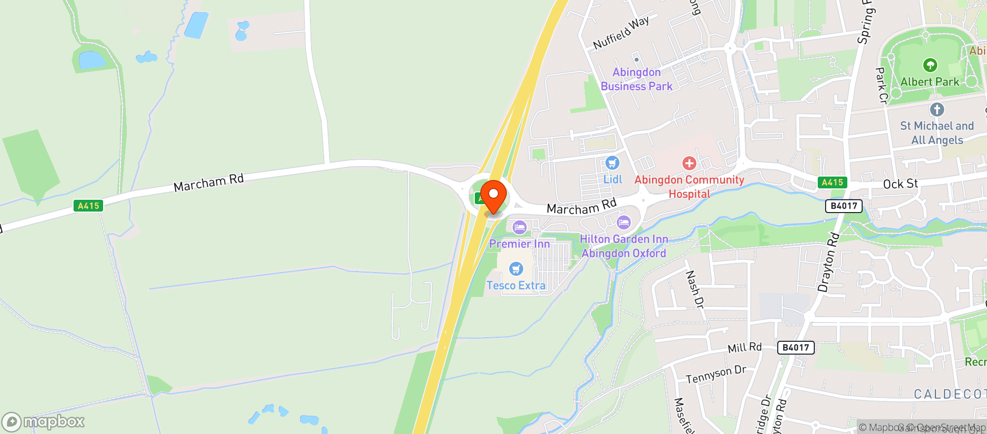 Map showing Tesco Extra Abingdon