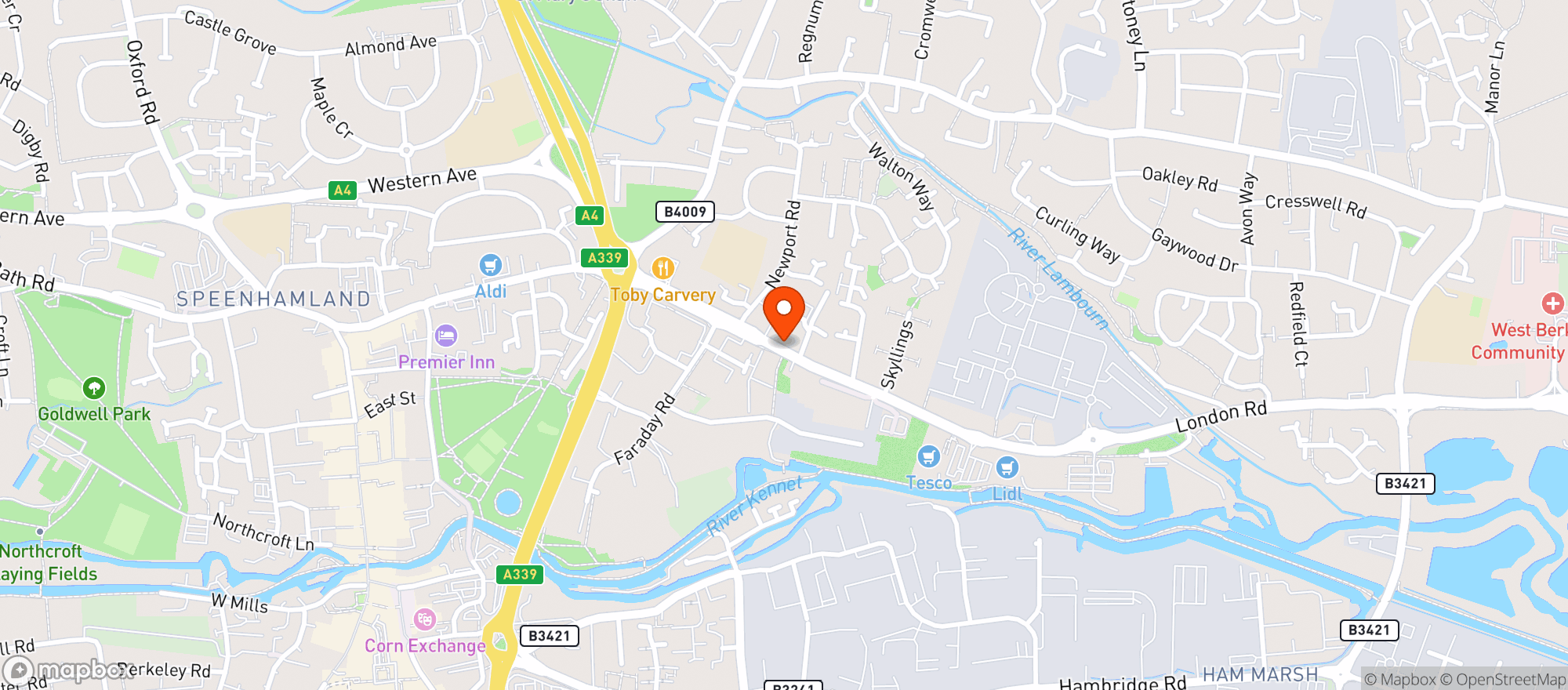 Map showing Majestic Newbury