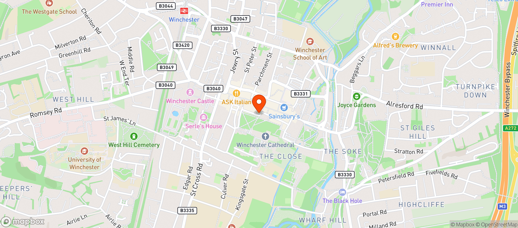 Map showing The William Walker, Winchester