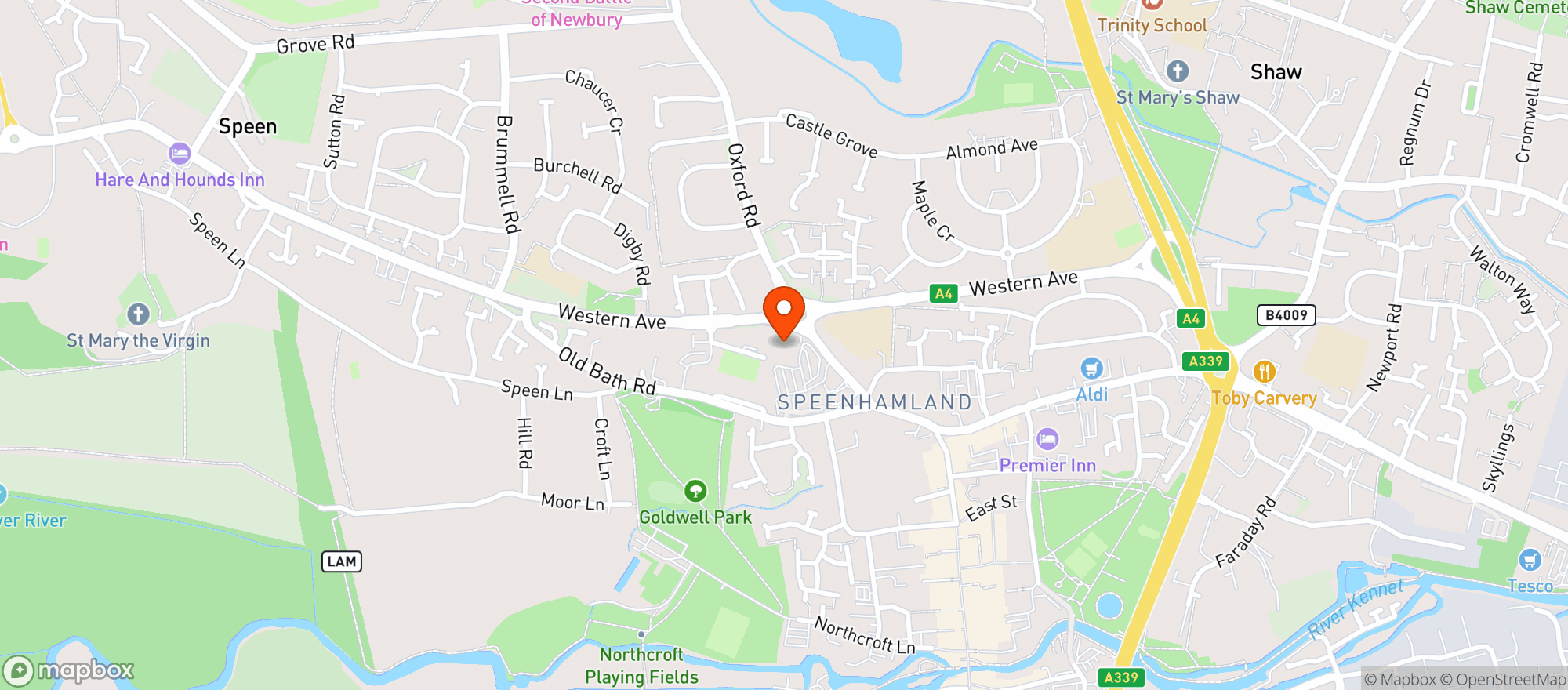 Map showing Waitrose Newbury