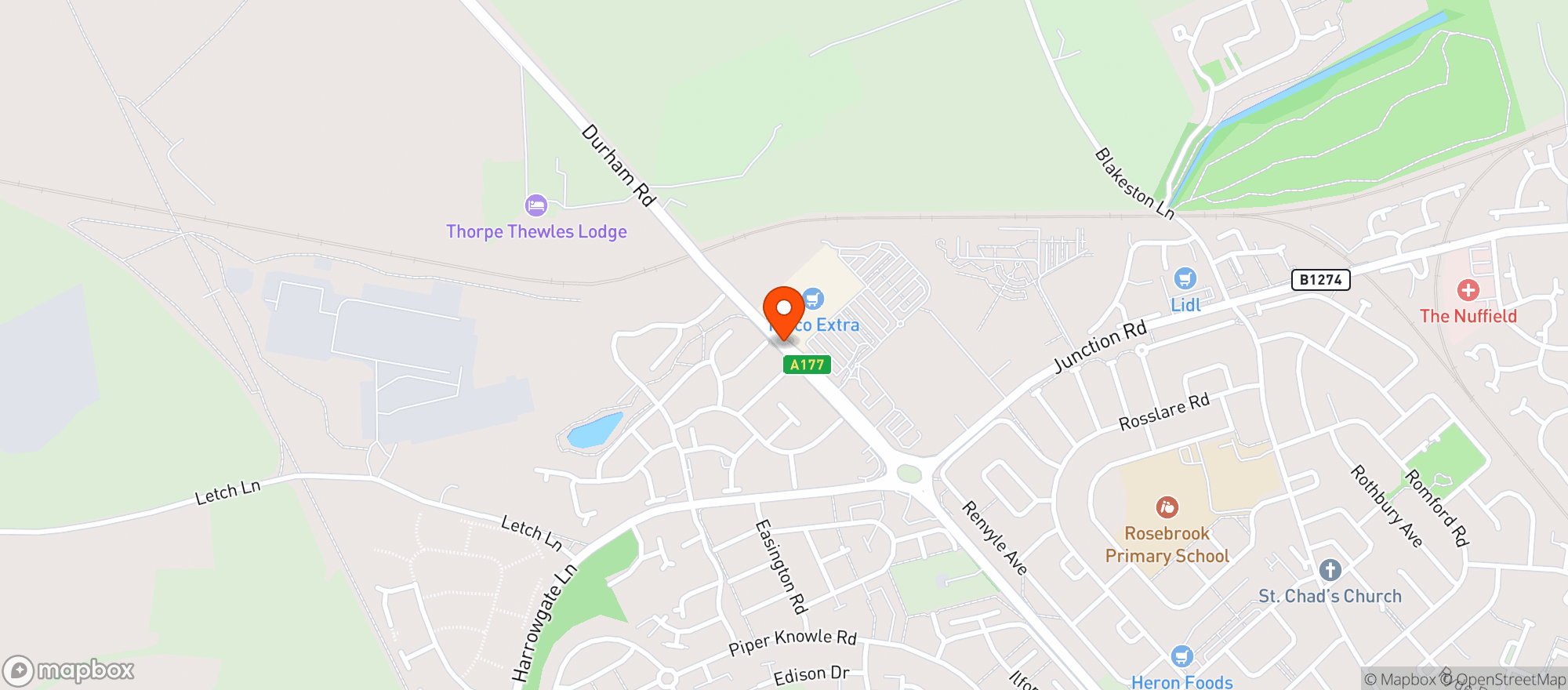 Map showing Tesco