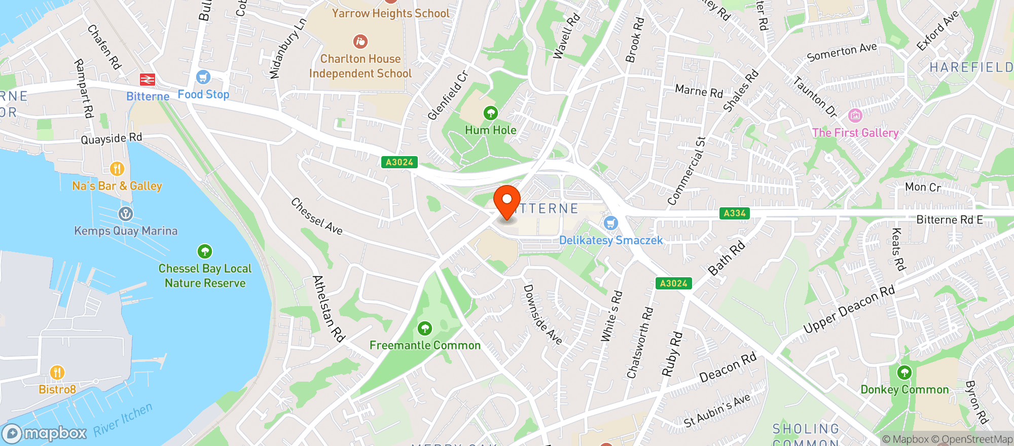 Map showing Sainsburys Bitterne
