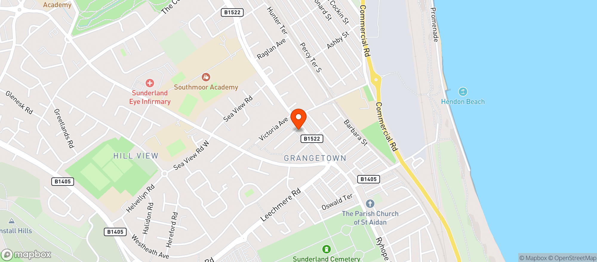 Map showing Harvester - Ryhope