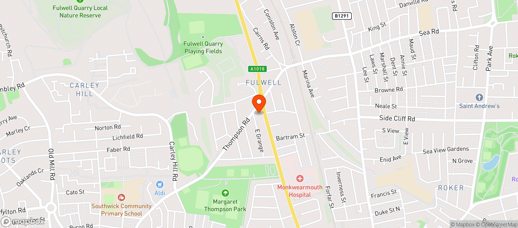 Map showing Grange Hotel
