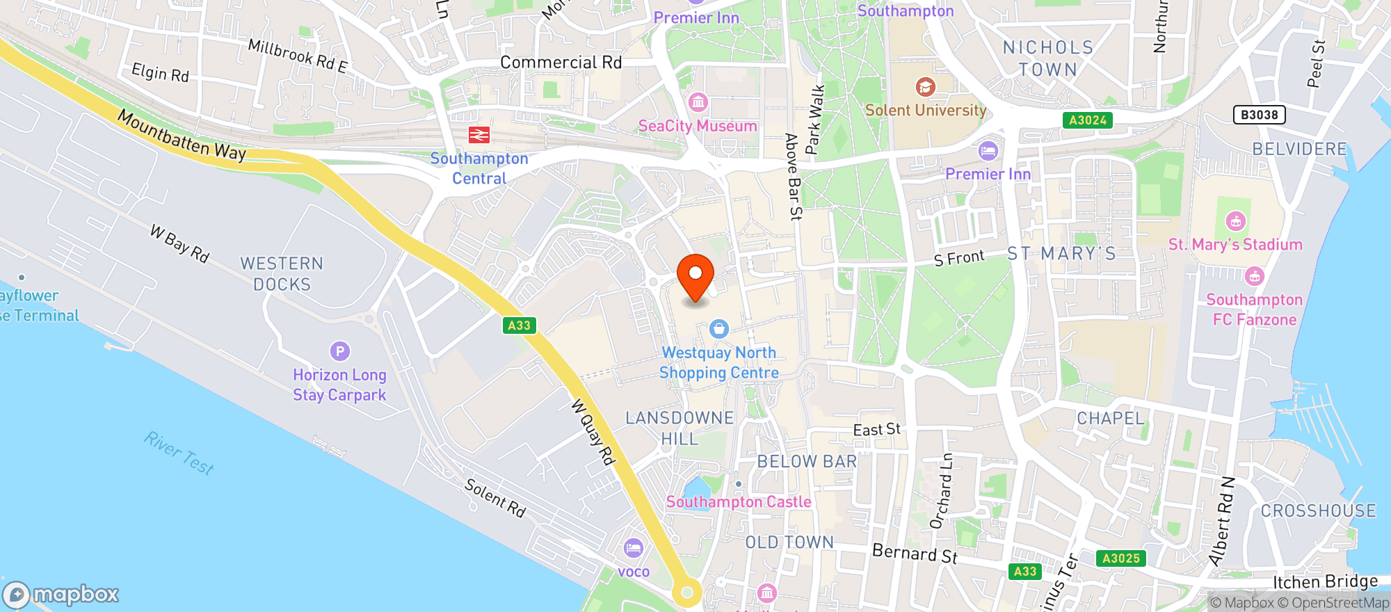 Map showing M&s